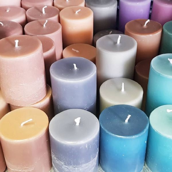 Coloured Round Pillar Candles